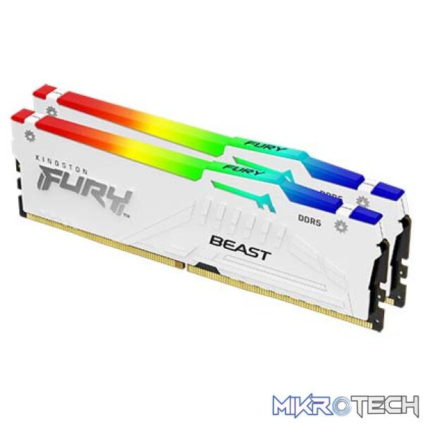Kingston Fury Beast RGB 64GB (2x32GB) DDR5-6000 CL30 Kit - 1.40V Kingston Fury Beast RGB 64GB (2x32GB) DDR5-6000 CL30 Kit - 1.40V