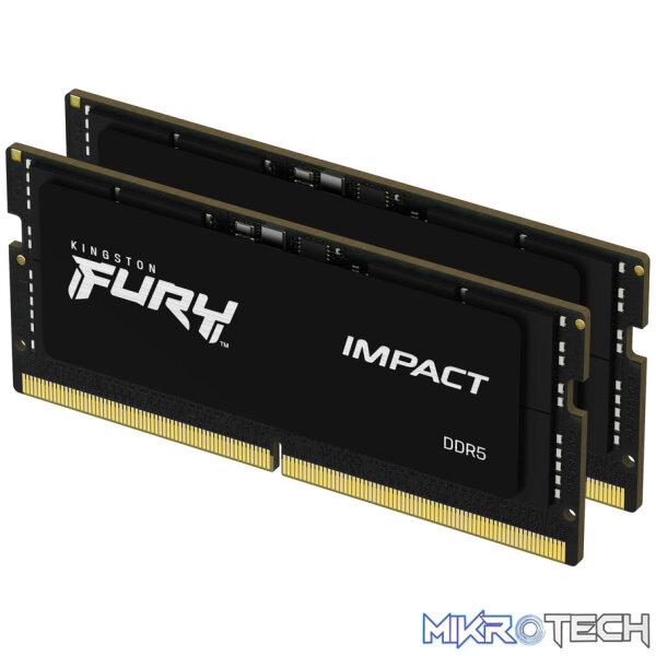 Kingston Fury Impact 32GB (2x16GB) DDR5-6400 CL38 SODIMM Kit - 1.35V - Image 2