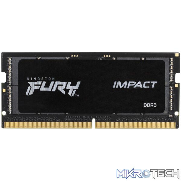 Kingston Fury Impact 64GB DDR5-4800 SODIMM Kit (2x32GB)- CL38 Kingston Fury Impact 64GB DDR5-4800 SODIMM Kit (2x32GB)- CL38