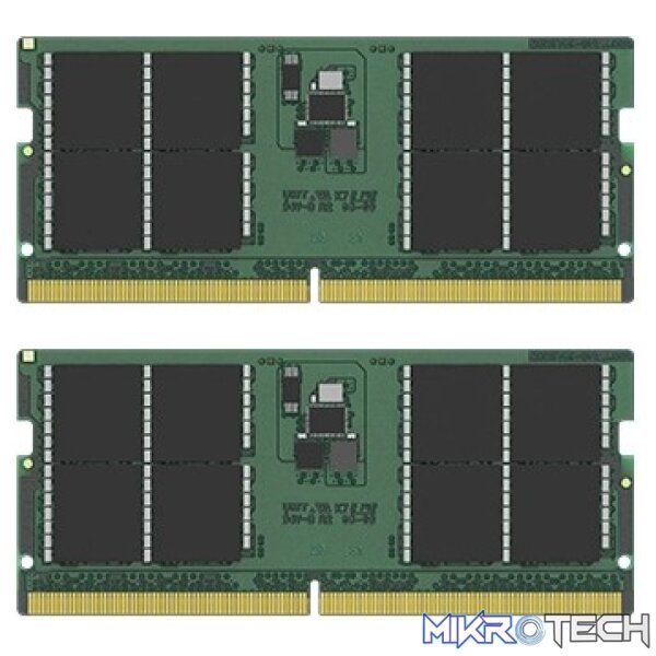 Kingston ValueRam 96GB (2x48GB) DDR5-5600 CL46 SODIMM Kit - 1.1V Kingston ValueRam 96GB (2x48GB) DDR5-5600 CL46 SODIMM Kit - 1.1V