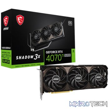 MSI GeForce RTX 4070Ti SUPER SHADOW 3X OC 16GB GDDR6X 256-bit Graphics Card