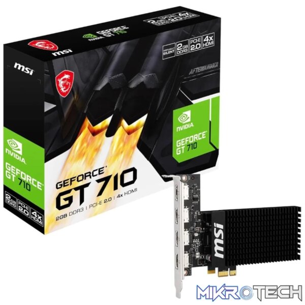 MSI Nvidia GeForce GT 710 2GD3H 2GB 64-BIT 4x HDMI Graphics Card MSI Nvidia GeForce GT 710 2GD3H 2GB 64-BIT 4x HDMI Graphics Card