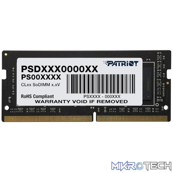 Patriot Signature Line 8GB 2400MHz DDR4 Dual Rank SODIMM Notebook Memory Patriot Signature Line 8GB 2400MHz DDR4 Dual Rank SODIMM Notebook Memory