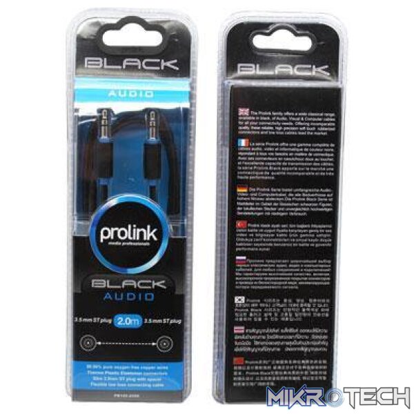 Prolink 3.5mm Stereo Male to 3.5mm Stereo Male Cable Prolink 3.5mm Stereo Male to 3.5mm Stereo Male Cable