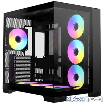 Raidmax I610 ATX | Micro-ATX | ITX ARGB Mid-Tower Dual Chamber Gaming Chassis - Black