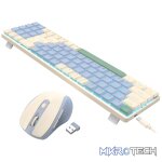 Redragon BS8772 Wireless Keyboard and Mouse Combo - Cream/Blue - Image 4