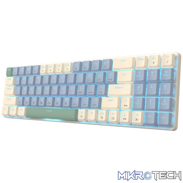 Redragon BS8772 Wireless Keyboard and Mouse Combo - Cream/Blue - Image 5