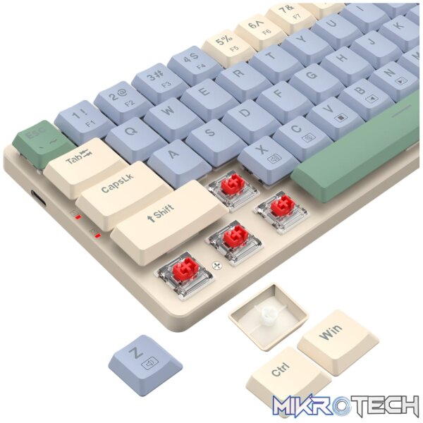 Redragon BS8772 Wireless Keyboard and Mouse Combo - Cream/Blue - Image 6