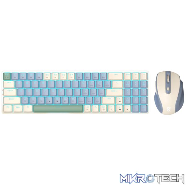 Redragon BS8772 Wireless Keyboard and Mouse Combo - Cream/Blue Redragon BS8772 Wireless Keyboard and Mouse Combo - Cream/Blue