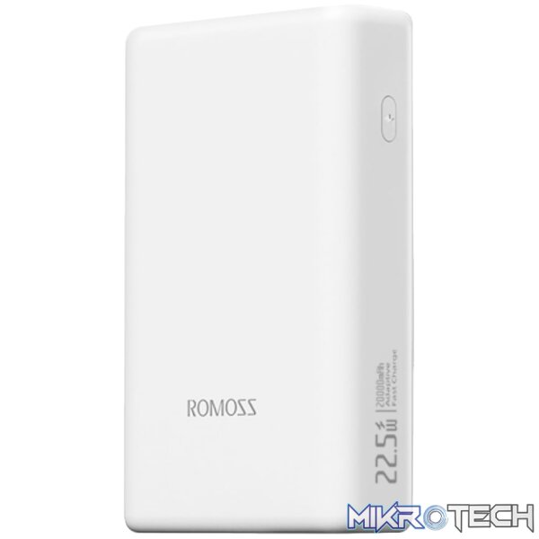 Romoss PAC20 20000mAh 22.5W Fast Charge Power Bank – White Romoss PAC20 20000mAh 22.5W Fast Charge Power Bank – White
