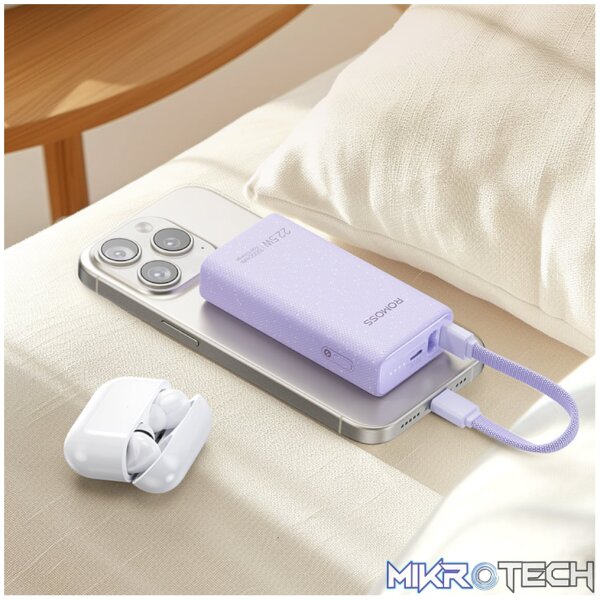 Romoss PHA10 10000mAh 22.5W Fast Charge Power Bank – Purple - Image 3