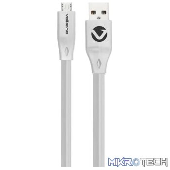 Volkano Slim Flat Micro USB Cable 1.2m White