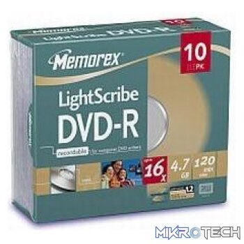 Memorex Lighscribe Dvd-R 10 Pck J Case