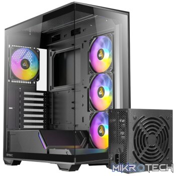 Antec C3 ARGB Gaming Chassis and Atom V750 Power Supply Veteran Combo