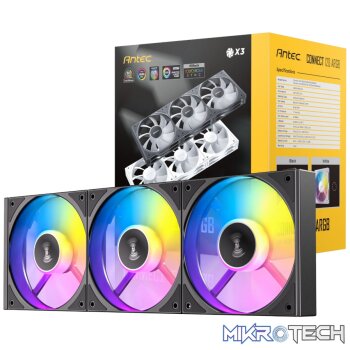 Antec Connect 120 ARGB PWM Fan 3 Pack - Black