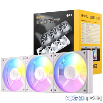 Antec Connect 120 ARGB PWM Fan 3 Pack - White