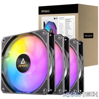 Antec P12 ARGB 120 PWM Case Fan 3 Pack - Black