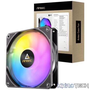 Antec P12 PWM 120mm ARGB Reverse Case Fan - Black