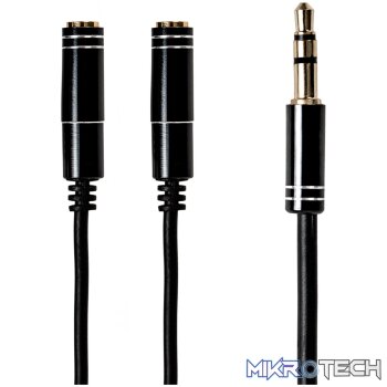 Gizzu 3-Pole Audio Splitter Cable - Black