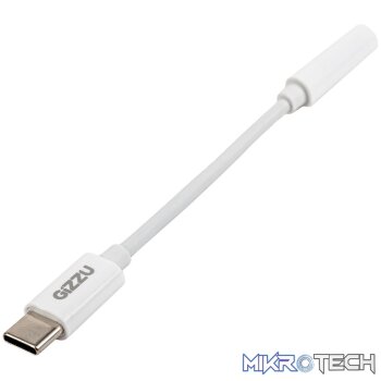Gizzu USB Type-C to 3.5mm AUX Audio Adapter - White