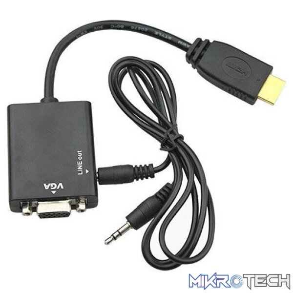 con004 Hdmi To Vga+3.5Mm Audio 10Cm - Image 1