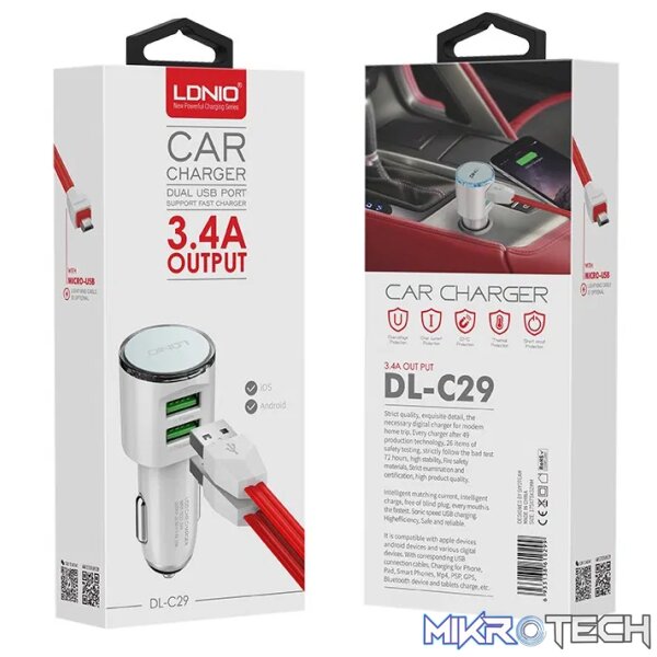 Dl-C29 Ldnio 5V/3.4A Usb 2-Port Car - Image 3
