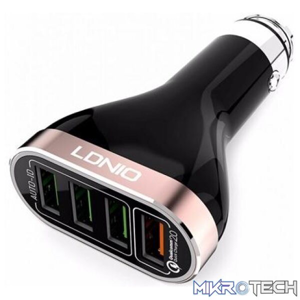 dl-c701q Ldnio Usb Car Charger - 4P 6.6A Qc - Image 1