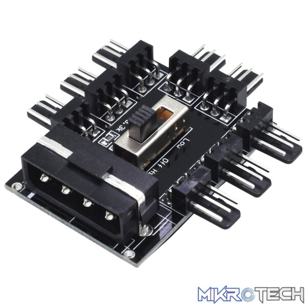 fan010 Molex To 8 X Fan + Speed Selector - Image 1