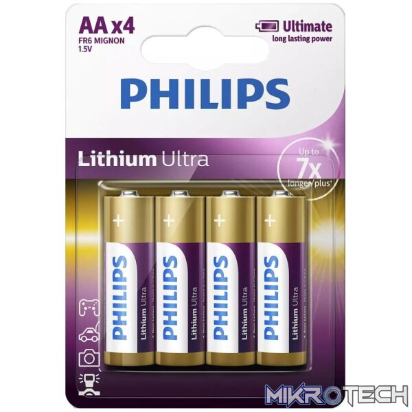 fr6lb4a-40 Philips Lithium Ultra Aa 4-Blister - Image 1