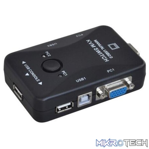 gc-2uk-t 2 Port Manual Usb Kvm Switch + 2 Cables - Image 1