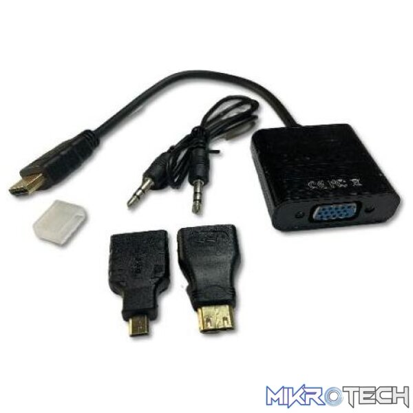hdm009 3 In 1 Hdmi To Vga With Audio Converter - Image 1