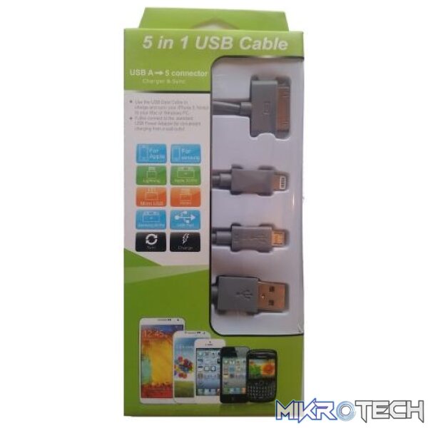 ks-2000-grey Usb Mobile Data Cable 4 In 1 Grey - Image 1