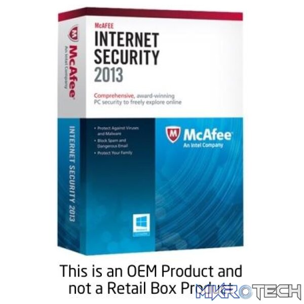 mis13ucd1rao Mcafee Internet Security 2013 1 Usr Oem - Image 1