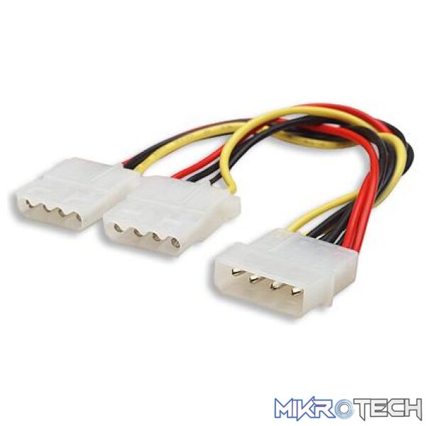 ycab Molex Splitter Cable 1X Male 2X Female - Image 1