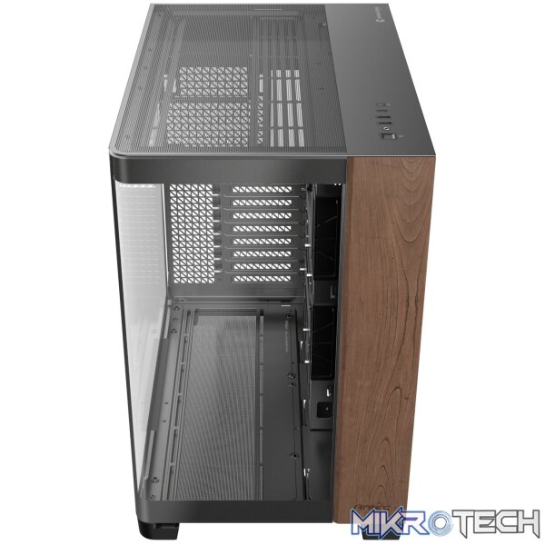 Antec C8 Curved Wood E-ATX | ATX | Micro-ATX | ITX Dual Chamber Gaming Chassis - Black - Image 2
