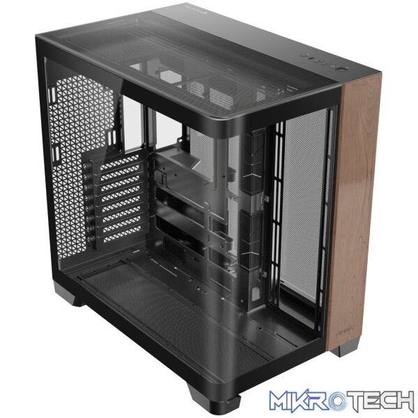 Antec C8 Curved Wood E-ATX | ATX | Micro-ATX | ITX Dual Chamber Gaming Chassis - Black - Image 5