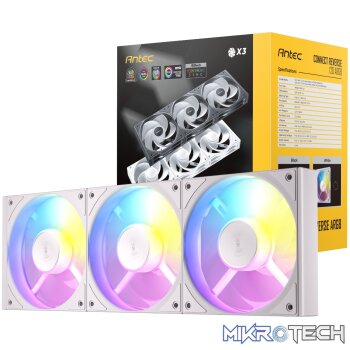 Antec Connect 120 Reverse ARGB PWM Fan 3 Pack – White