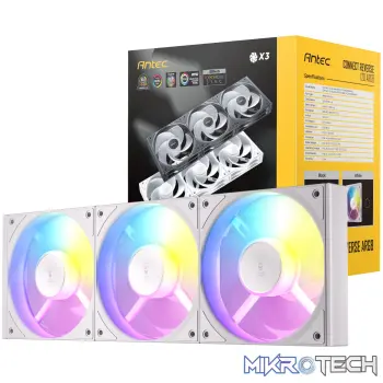 Antec Connect 120 Reverse ARGB PWM Fan 3 Pack – White