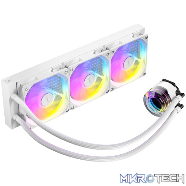 Antec VORTEX LUM 360 ARGB AIO CPU Liquid Cooler - White - Image 3