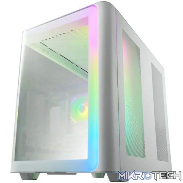 FSP M580 ARGB ATX Mid Tower Gaming Chassis - White - Image 2