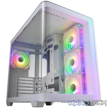 FSP M580 ARGB ATX Mid Tower Gaming Chassis - White