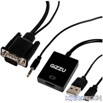 Gizzu 1080P VGA to HDMI Adapter with Audio