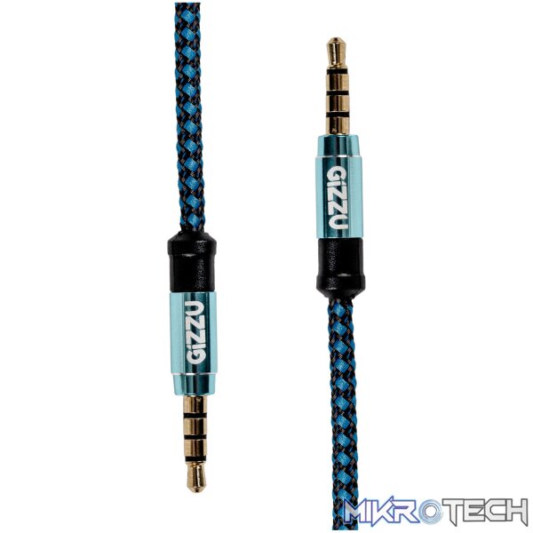 Gizzu 3.5mm AUX Cable 1.5m - Black/Blue - Image 2