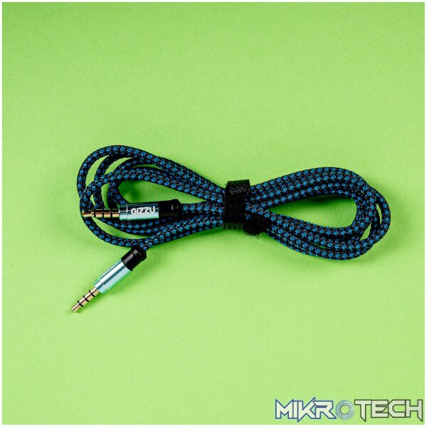 Gizzu 3.5mm AUX Cable 1.5m - Black/Blue - Image 5