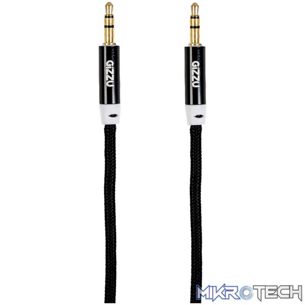 Gizzu 3.5mm AUX Cable 2m - Black - Image 2
