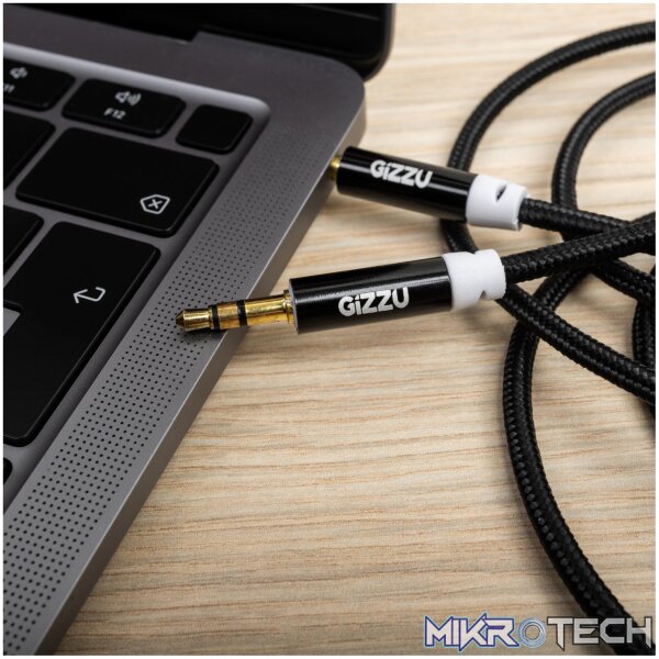 Gizzu 3.5mm AUX Cable 2m - Black - Image 3