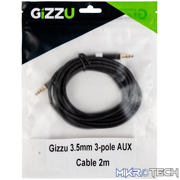 Gizzu 3.5mm AUX Cable 2m - Black - Image 4