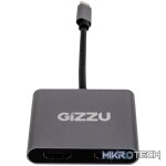 Gizzu 4-in-1 Type-C to Dual HDMI Hub