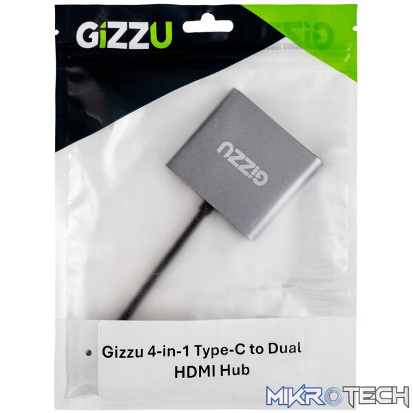 Gizzu 4-in-1 Type-C to Dual HDMI Hub - Image 5