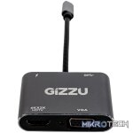 Gizzu 4-in-1 Type-C to HDMI/VGA/USB3.0 Hub
